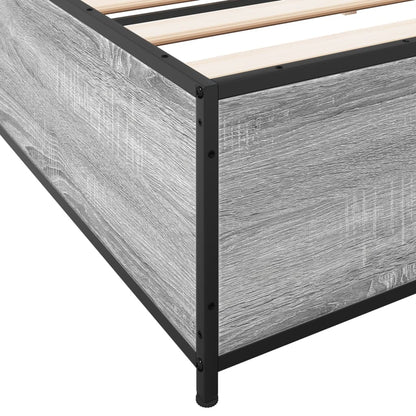 Bed Frame without Mattress Grey Sonoma 200x200 cm