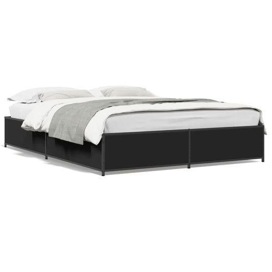 Bed Frame without Mattress Black 120x200 cm