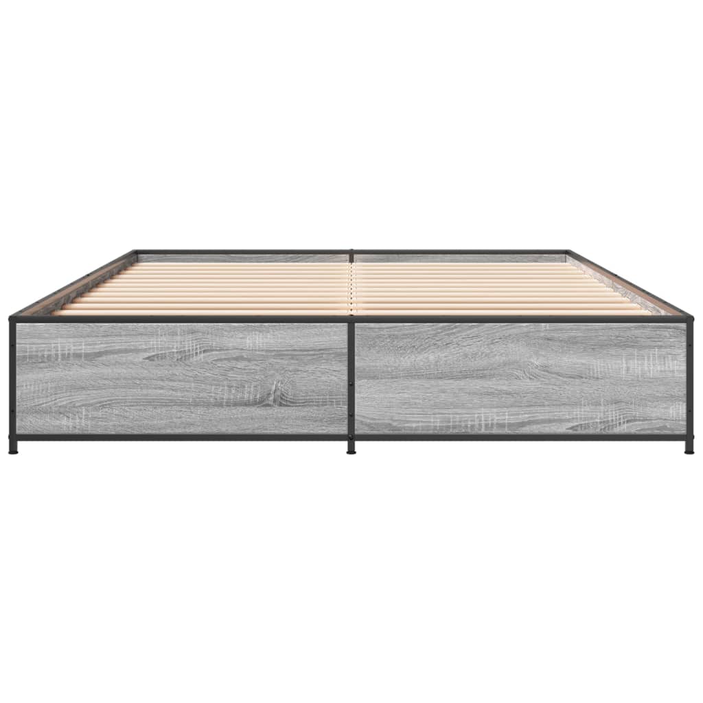 Bed Frame without Mattress Grey Sonoma 140x190 cm