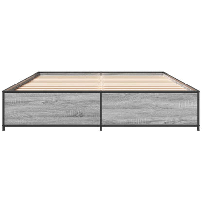 Bed Frame without Mattress Grey Sonoma 140x190 cm
