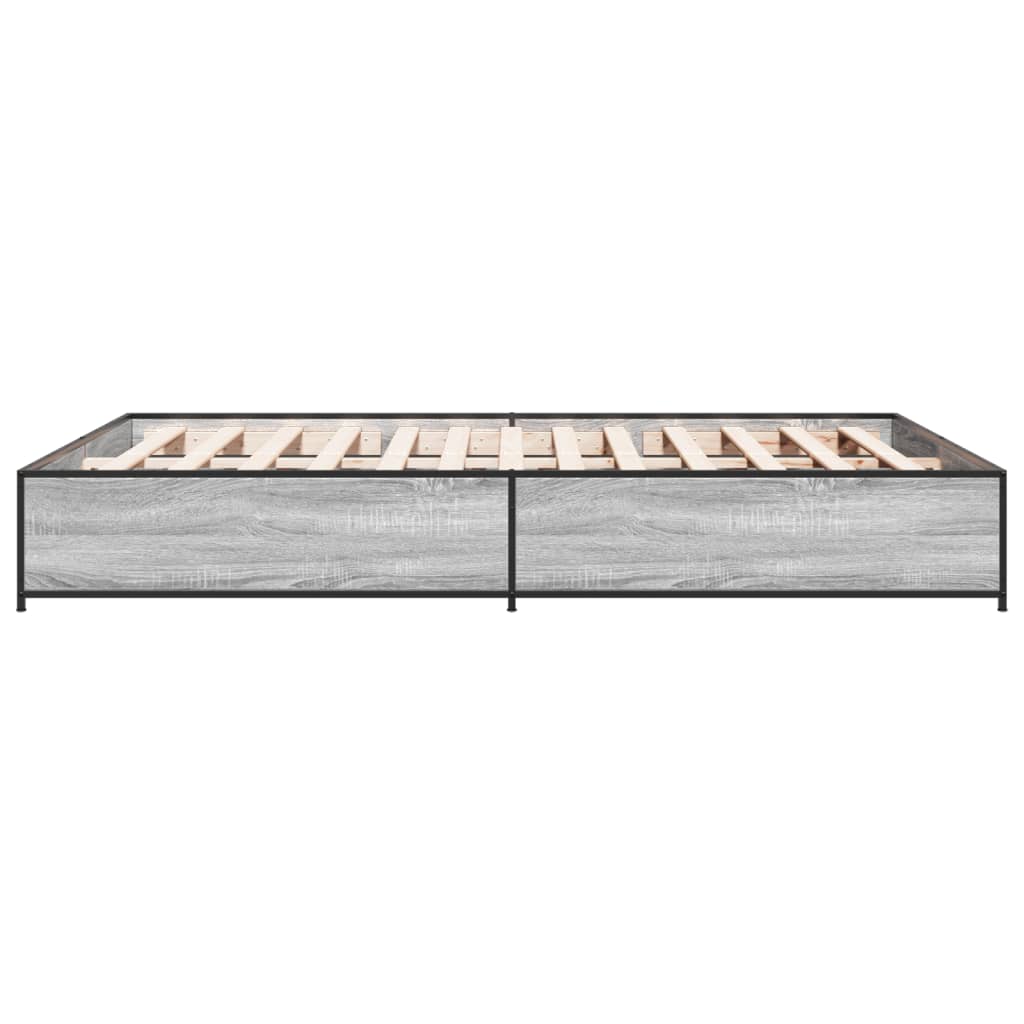 Bed Frame without Mattress Grey Sonoma 140x190 cm