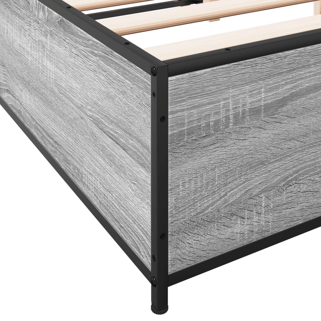 Bed Frame without Mattress Grey Sonoma 140x190 cm
