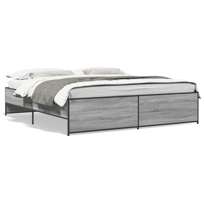 Bed Frame without Mattress Grey Sonoma 200x200 cm