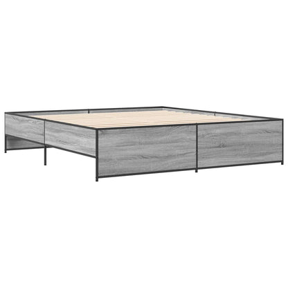 Bed Frame without Mattress Grey Sonoma 200x200 cm