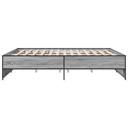 Bed Frame without Mattress Grey Sonoma 200x200 cm
