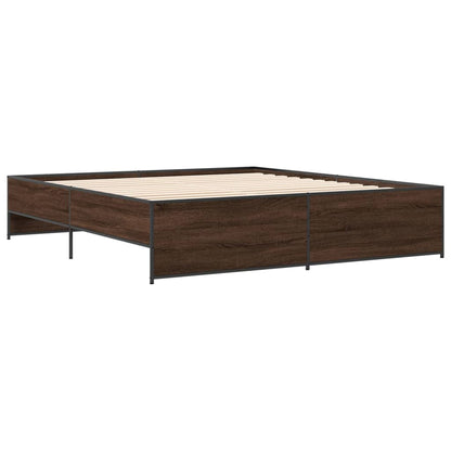 Bed Frame without Mattress Brown Oak 200x200 cm