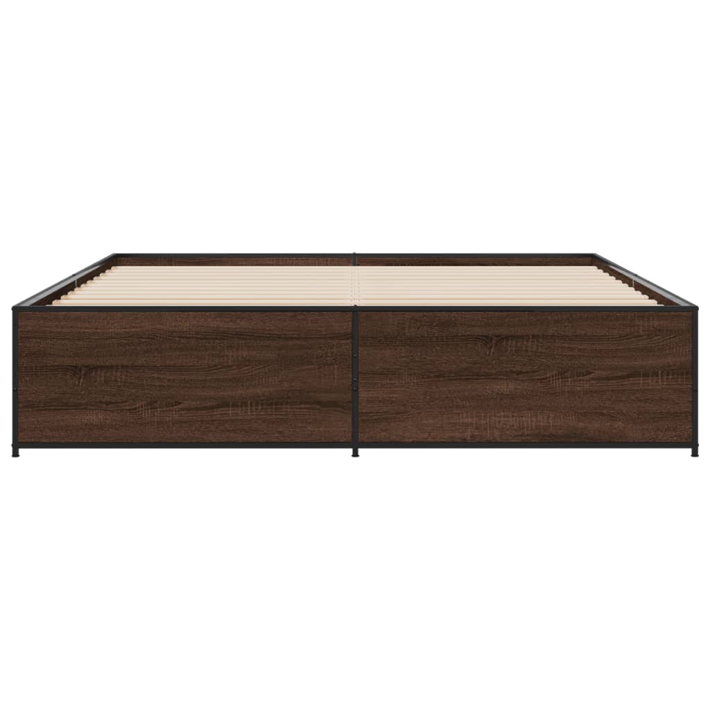Bed Frame without Mattress Brown Oak 200x200 cm