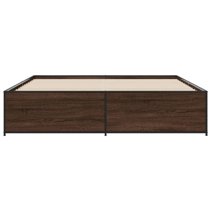 Bed Frame without Mattress Brown Oak 200x200 cm