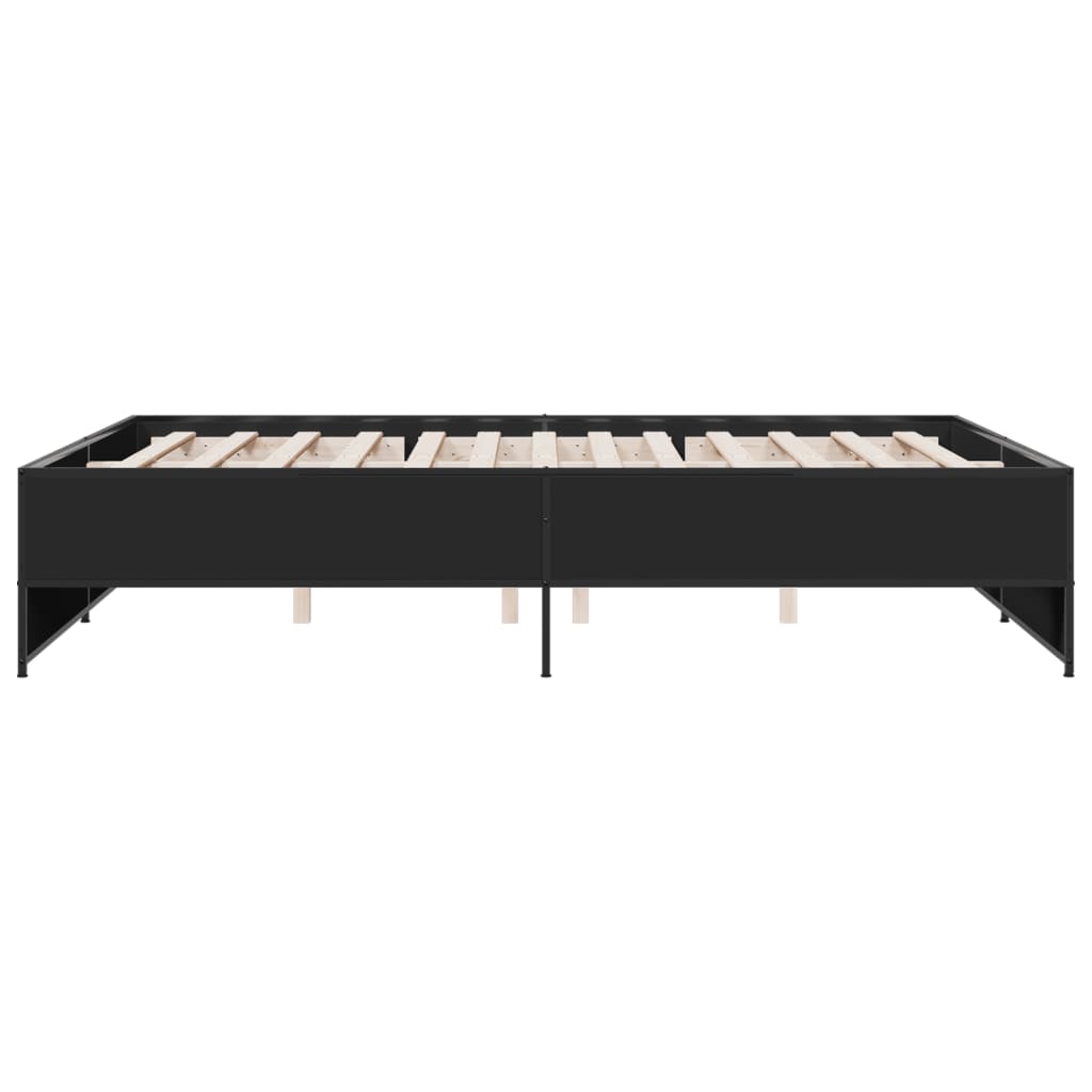Bed Frame without Mattress Black 140x200 cm