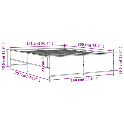 Bed Frame without Mattress Black 140x200 cm