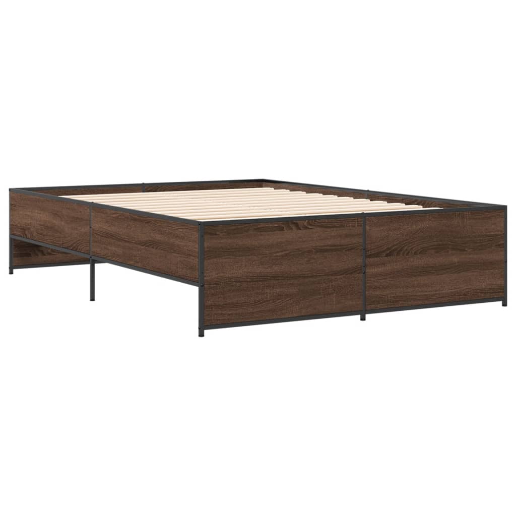 Bed Frame without Mattress Brown Oak 120x200 cm