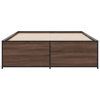 Bed Frame without Mattress Brown Oak 120x200 cm