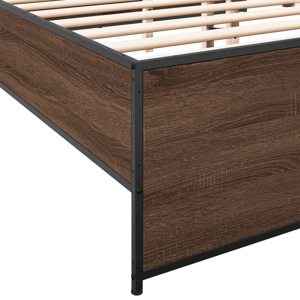 Bed Frame without Mattress Brown Oak 120x200 cm