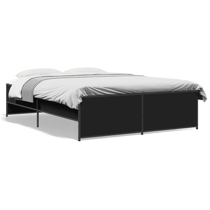 Bed Frame without Mattress Black 140x190 cm