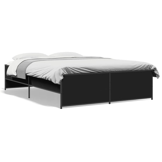 Bed Frame without Mattress Black 140x190 cm