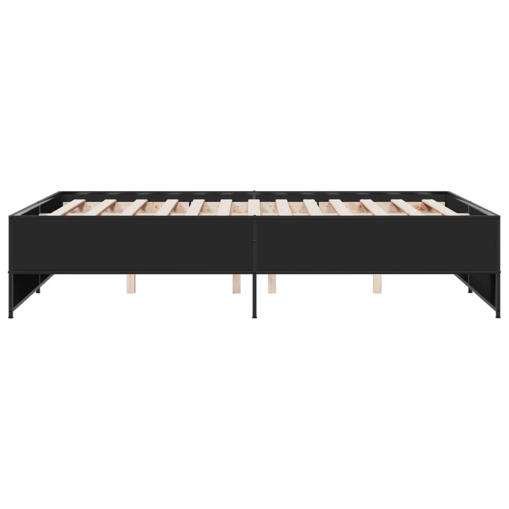 Bed Frame without Mattress Black 135x190 cm Double