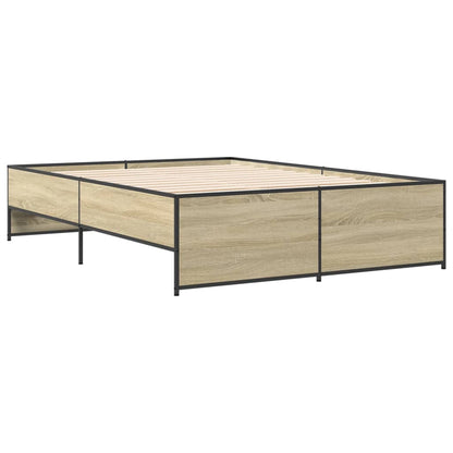 Bed Frame without Mattress Sonoma Oak 135x190 cm Double