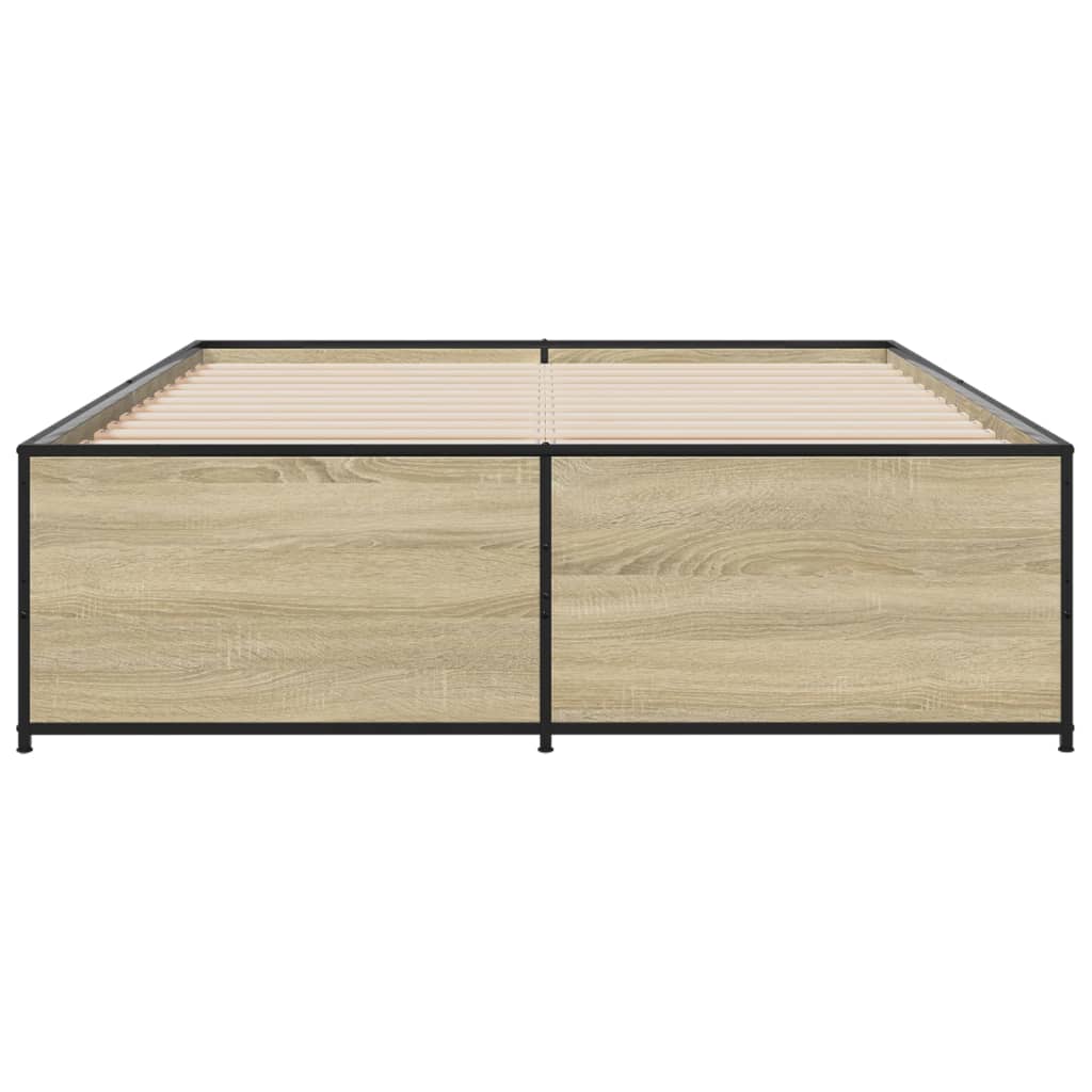 Bed Frame without Mattress Sonoma Oak 135x190 cm Double