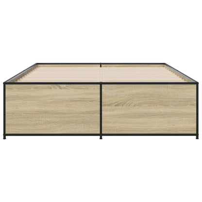 Bed Frame without Mattress Sonoma Oak 135x190 cm Double