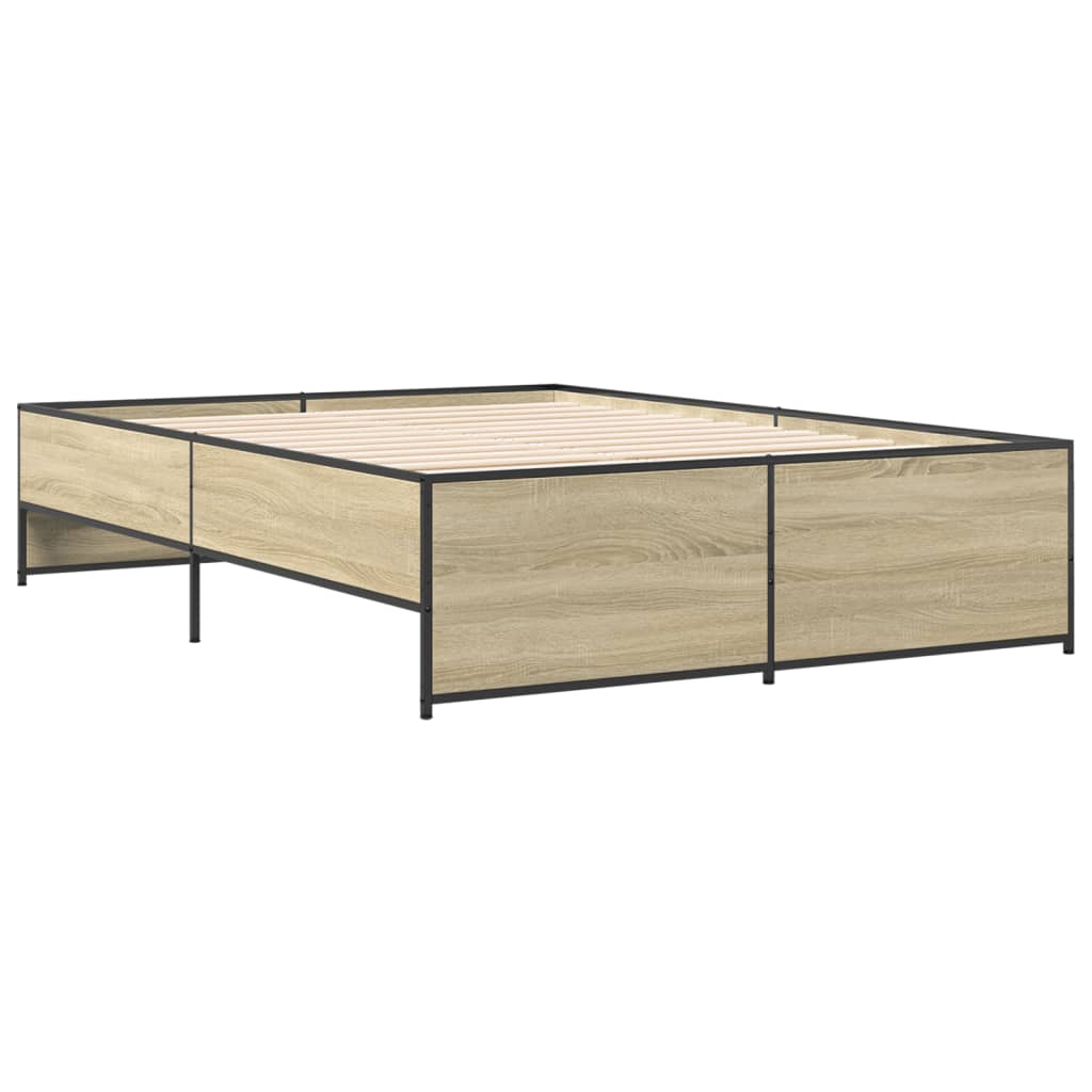 Bed Frame without Mattress Sonoma Oak 135x190 cm Double