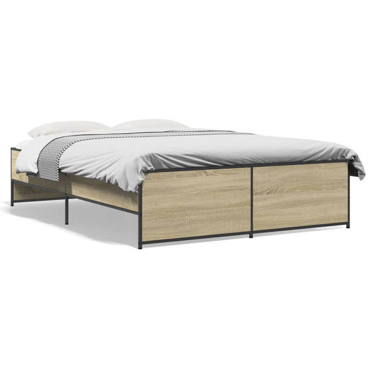Bed Frame without Mattress Sonoma Oak 135x190 cm Double