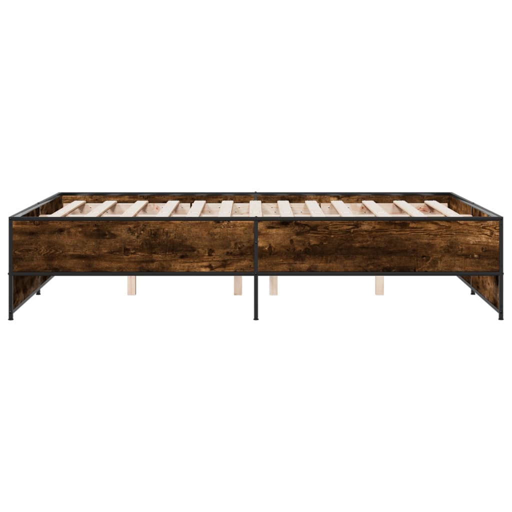 Bed Frame without Mattress Smoked Oak 135x190 cm Double