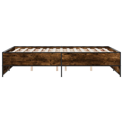 Bed Frame without Mattress Smoked Oak 135x190 cm Double