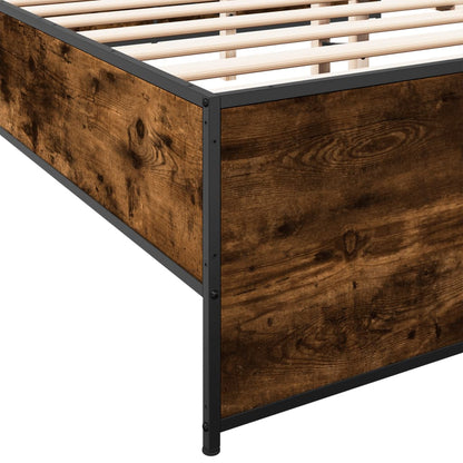Bed Frame without Mattress Smoked Oak 135x190 cm Double