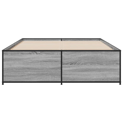 Bed Frame without Mattress Grey Sonoma 120x190 cm Small Double