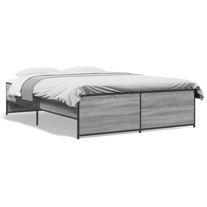 Bed Frame without Mattress Grey Sonoma 120x190 cm Small Double
