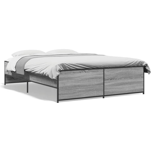 Bed Frame without Mattress Grey Sonoma 120x190 cm Small Double