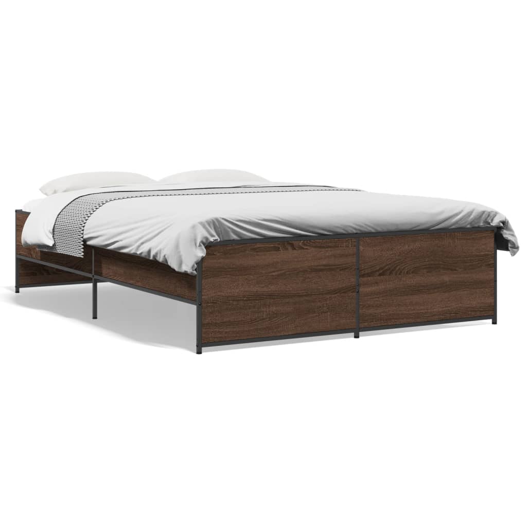 Bed Frame without Mattress Brown Oak 120x190 cm Small Double