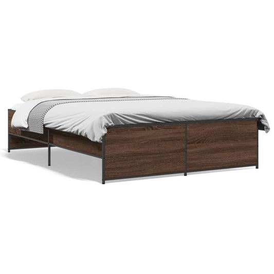 Bed Frame without Mattress Brown Oak 120x190 cm Small Double