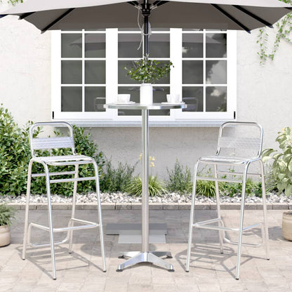 Outdoor Bar Table Height Adjustable Ø59.5x70/109.5 cm Aluminium