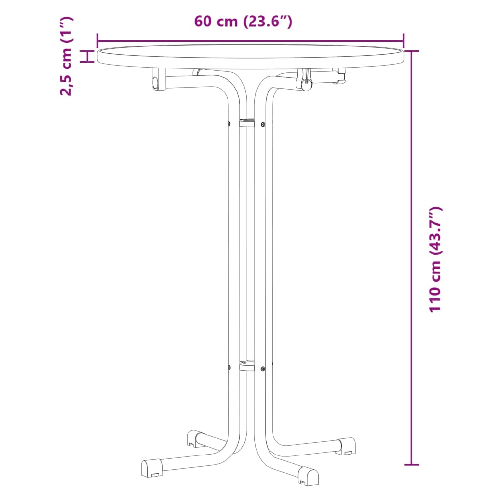 Dining Table White Ø60x110 cm Engineered Wood and Steel