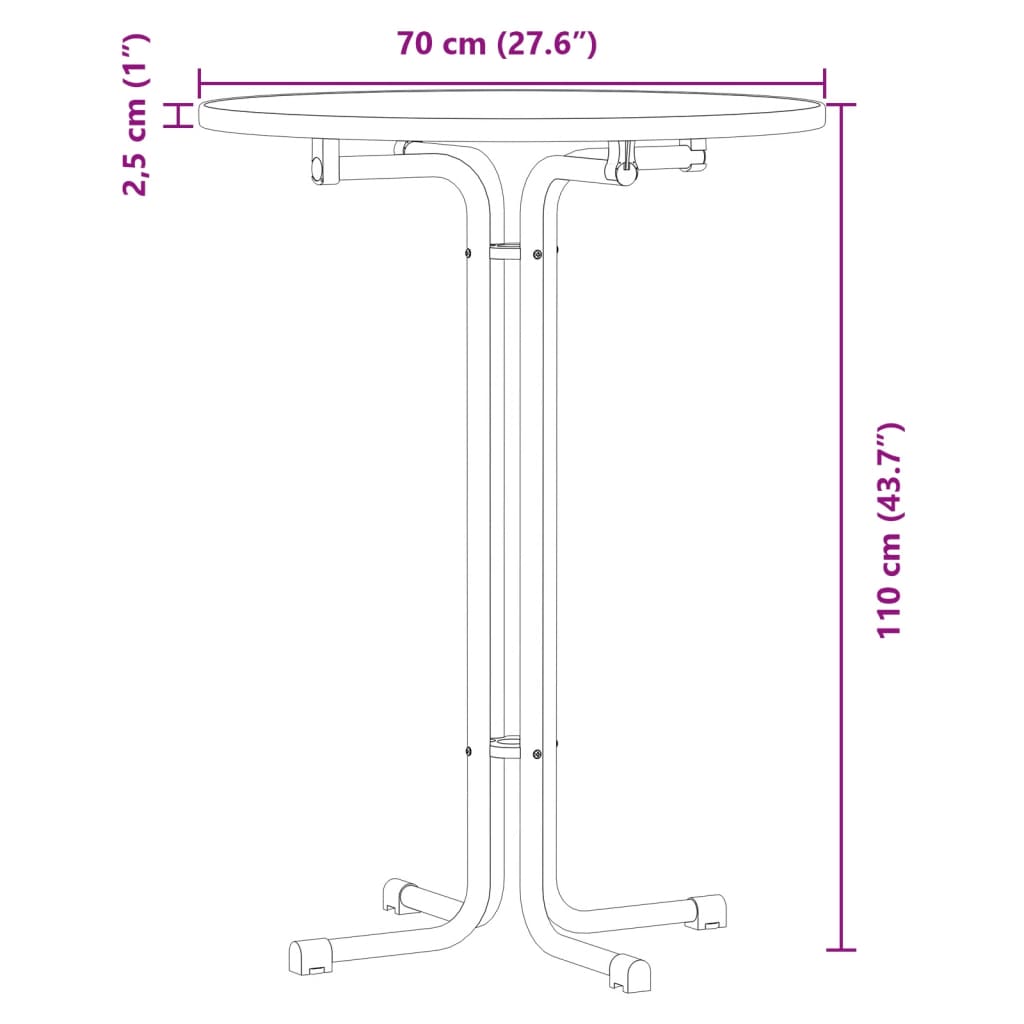 Dining Table White Ø70x110 cm Engineered Wood and Steel