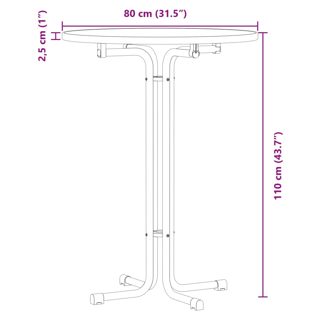 Dining Table White Ø80x110 cm Engineered Wood and Steel