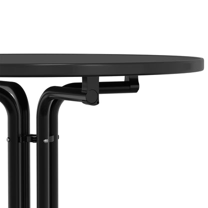 Dining Table Black Ø80x110 cm Engineered Wood and Steel