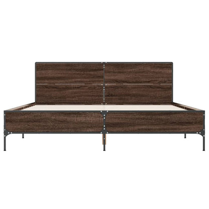 Bed Frame without Mattress Brown Oak 120x200 cm