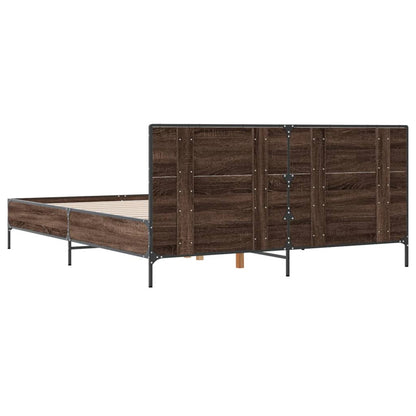 Bed Frame without Mattress Brown Oak 120x200 cm