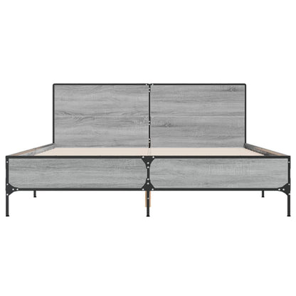 Bed Frame without Mattress Grey Sonoma 160x200 cm