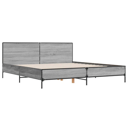 Bed Frame without Mattress Grey Sonoma 180x200 cm Super King