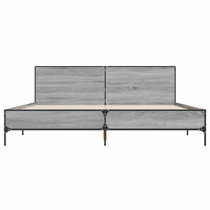 Bed Frame without Mattress Grey Sonoma 180x200 cm Super King
