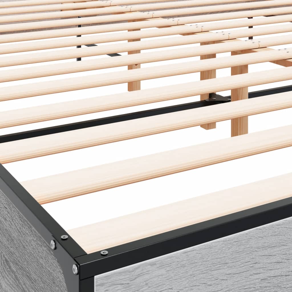 Bed Frame without Mattress Grey Sonoma 180x200 cm Super King