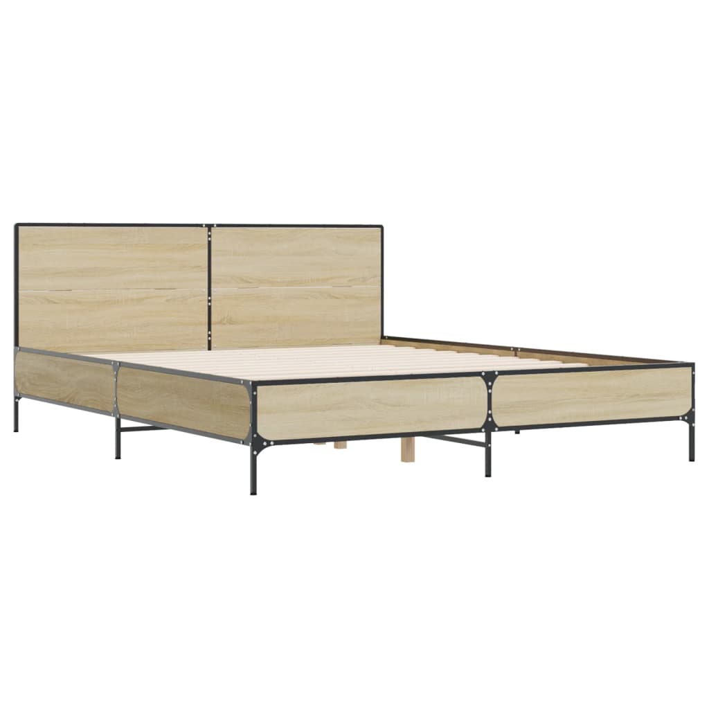 Bed Frame without Mattress Sonoma Oak 135x190 cm Double