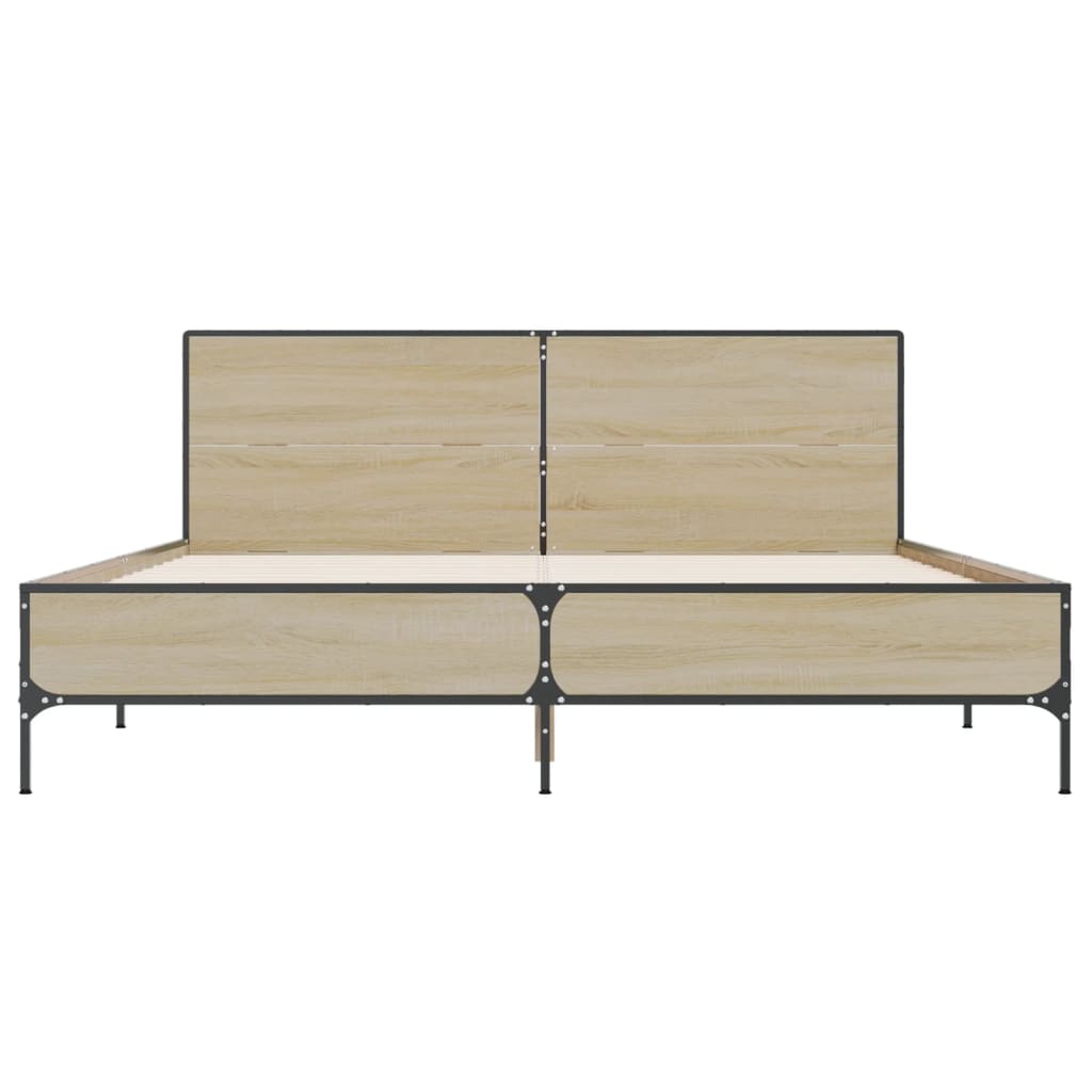 Bed Frame without Mattress Sonoma Oak 135x190 cm Double
