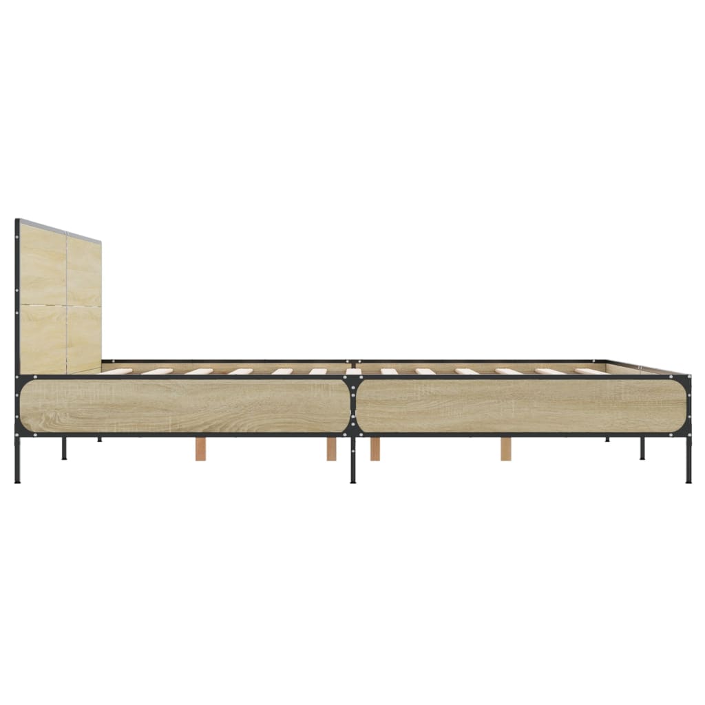 Bed Frame without Mattress Sonoma Oak 135x190 cm Double