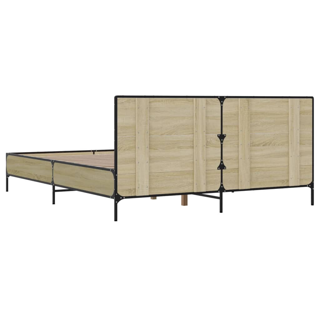 Bed Frame without Mattress Sonoma Oak 135x190 cm Double