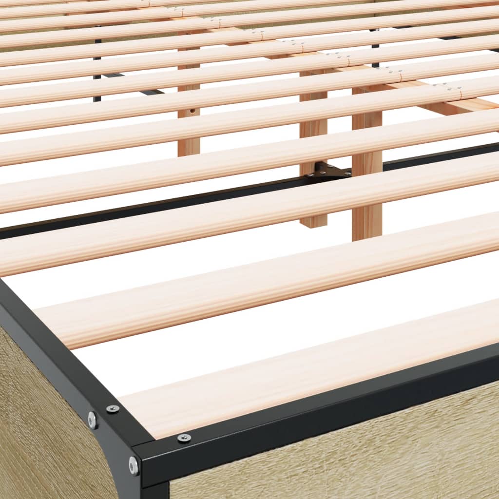 Bed Frame without Mattress Sonoma Oak 135x190 cm Double