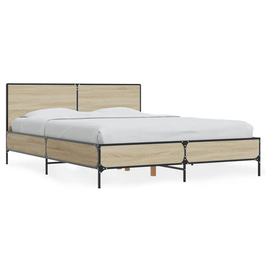 Bed Frame without Mattress Sonoma Oak 135x190 cm Double